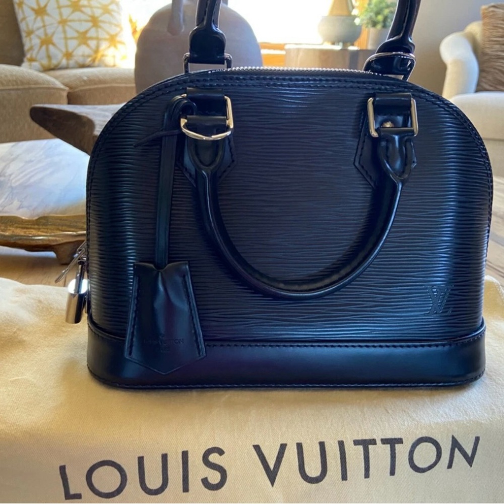 Louis Vuitton Black Alma BB + Matching Wallet